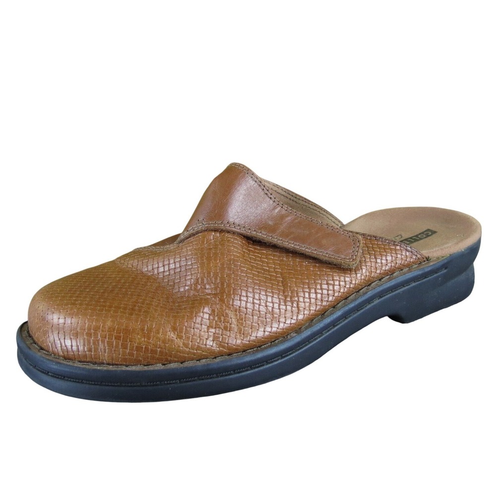 Clarks Women's Weave Mule Brown Leather Sz 8.5 Medium Gently Used 2025